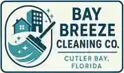 Bay Breeze Cleaning Co. Logo with Coastal Wave Design